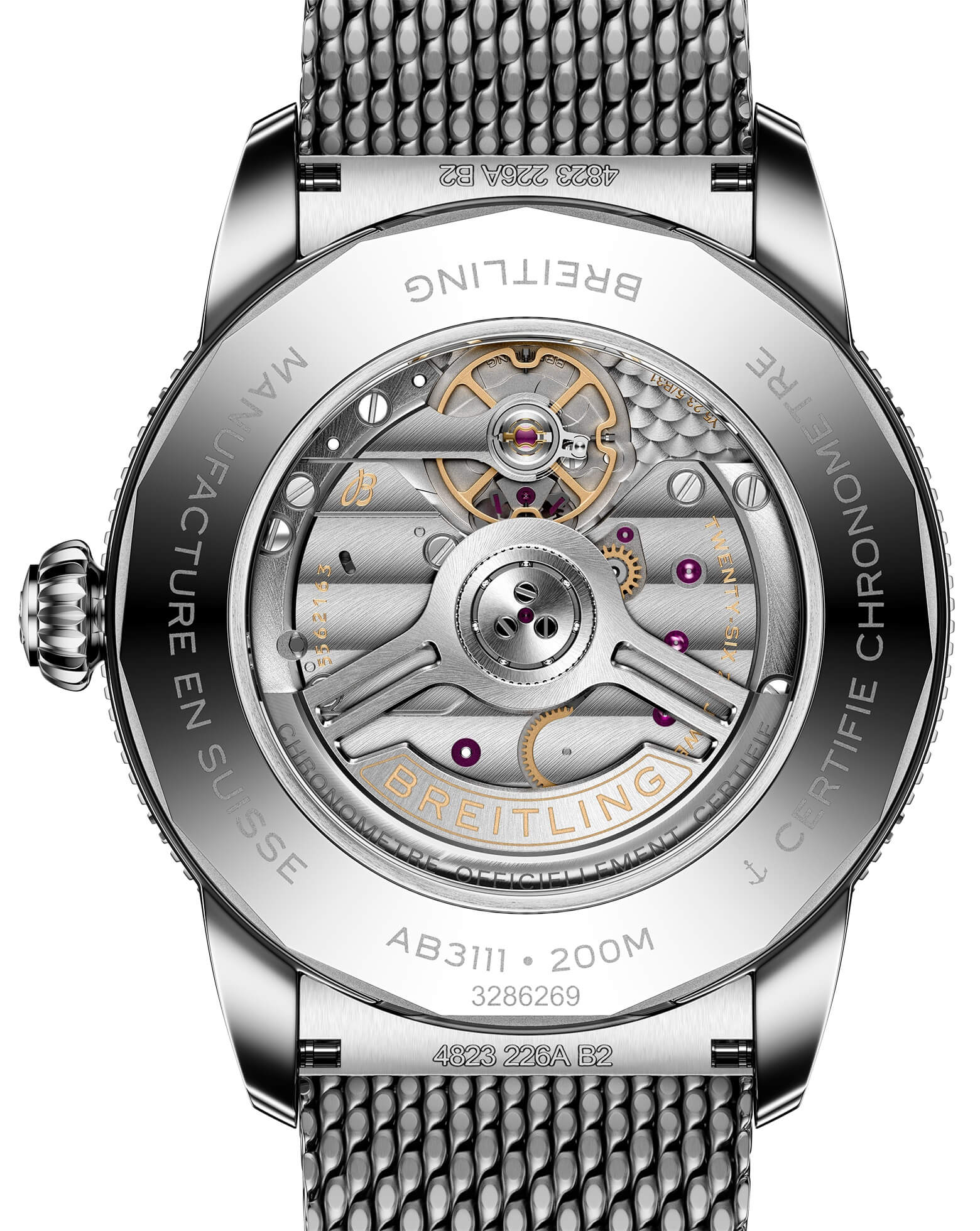 Breitling Superocean Heritage B31 Automatic 42mm, Steel Case, Black Dial, Steel Mesh Bracelet