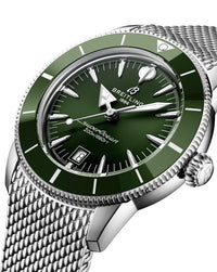 Breitling Superocean Heritage B31 Automatic 42mm, Steel Case, Green Dial, Steel Mesh Bracelet