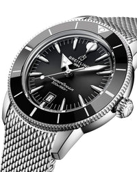 Breitling Superocean Heritage B31 Automatic 44mm, Steel Case, Black Dial, Steel Mesh Bracelet