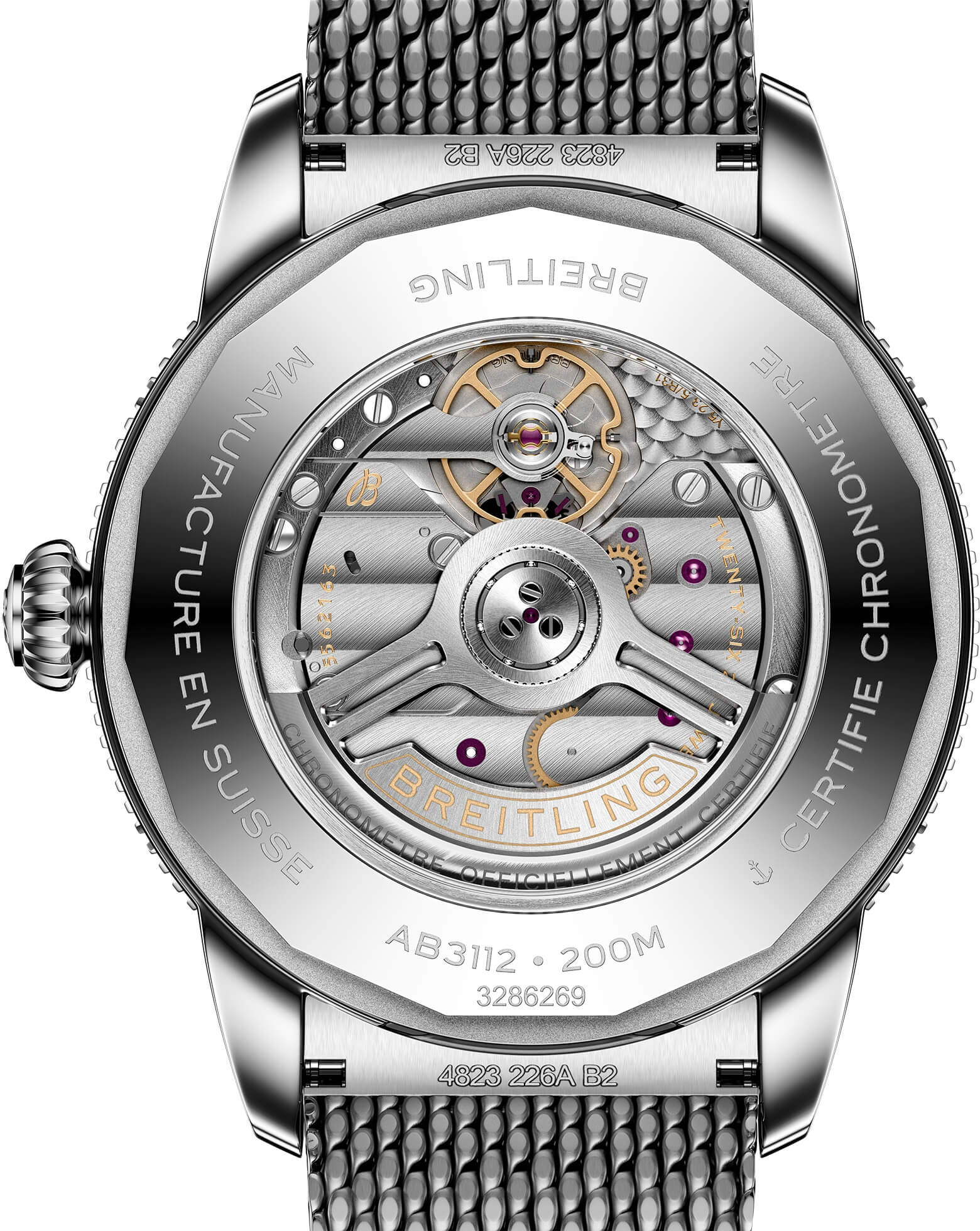 Breitling Superocean Heritage B31 Automatic 44mm, Steel Case, Black Dial, Steel Mesh Bracelet