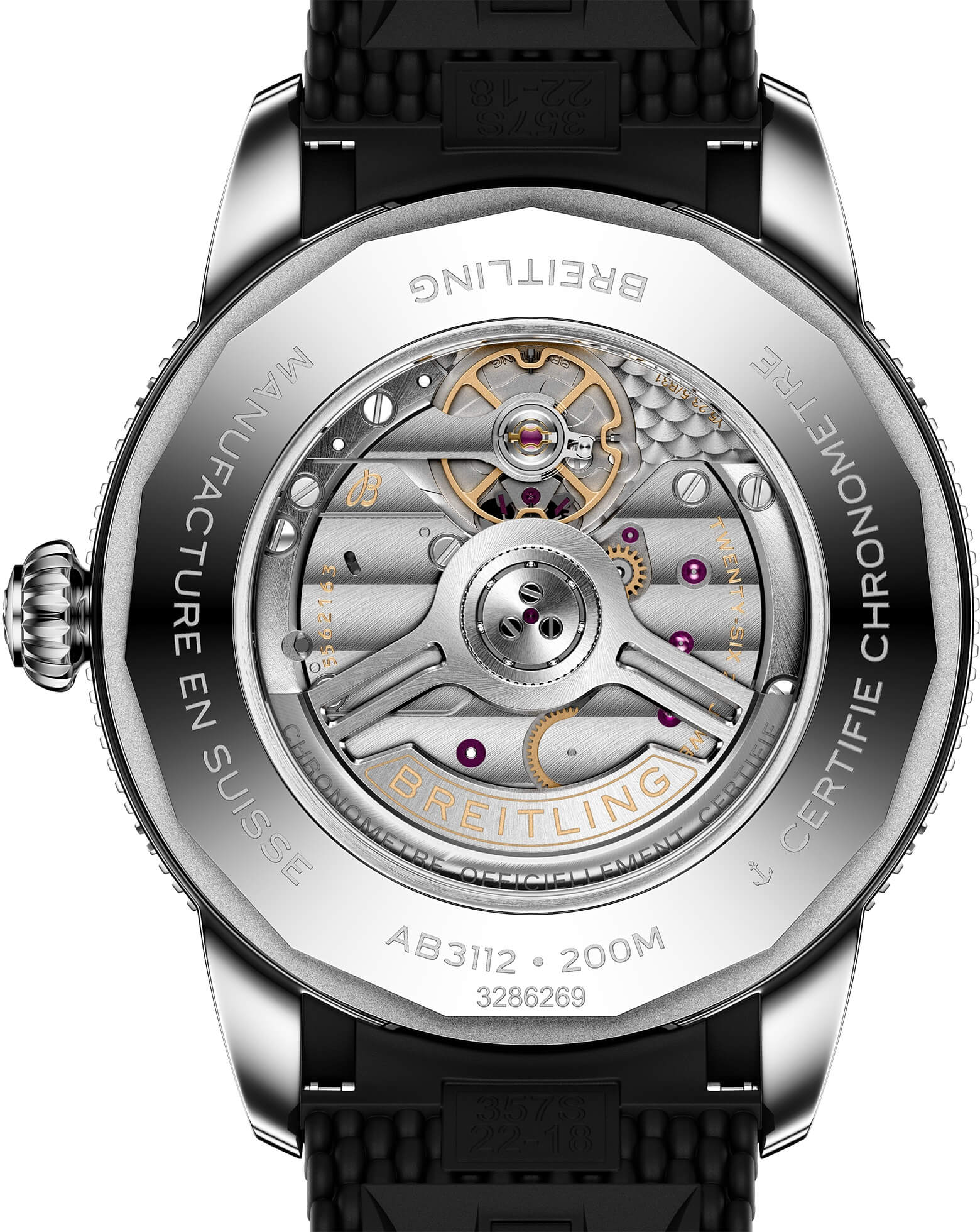 Breitling Superocean Heritage B31 Automatic 44mm, Steel Case, Black Dial, Rubber Deployant Strap