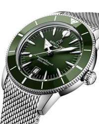 Breitling Superocean Heritage B31 Automatic 44mm, Steel Case, Green Dial, Steel Mesh Bracelet