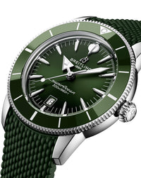Breitling Superocean Heritage B31 Automatic 44mm, Steel Case, Green Dial, Rubber Deployant Buckle
