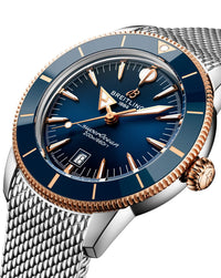 Breitling Superocean Heritage B31 Automatic 44mm, Steel & Red Gold Case, Blue Dial, Steel Mesh Bracelet