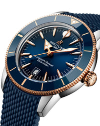 Breitling Superocean Heritage B31 Automatic 44mm, Steel & Red Gold Case, Blue Dial, Rubber Deployant Strap