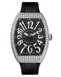 Franck Muller Vanguard Lady 32mm, Black Dial, Alligator Strap