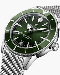 Breitling Superocean Heritage B31 Automatic 40mm, Steel Case, Green Dial, Steel Mesh Bracelet