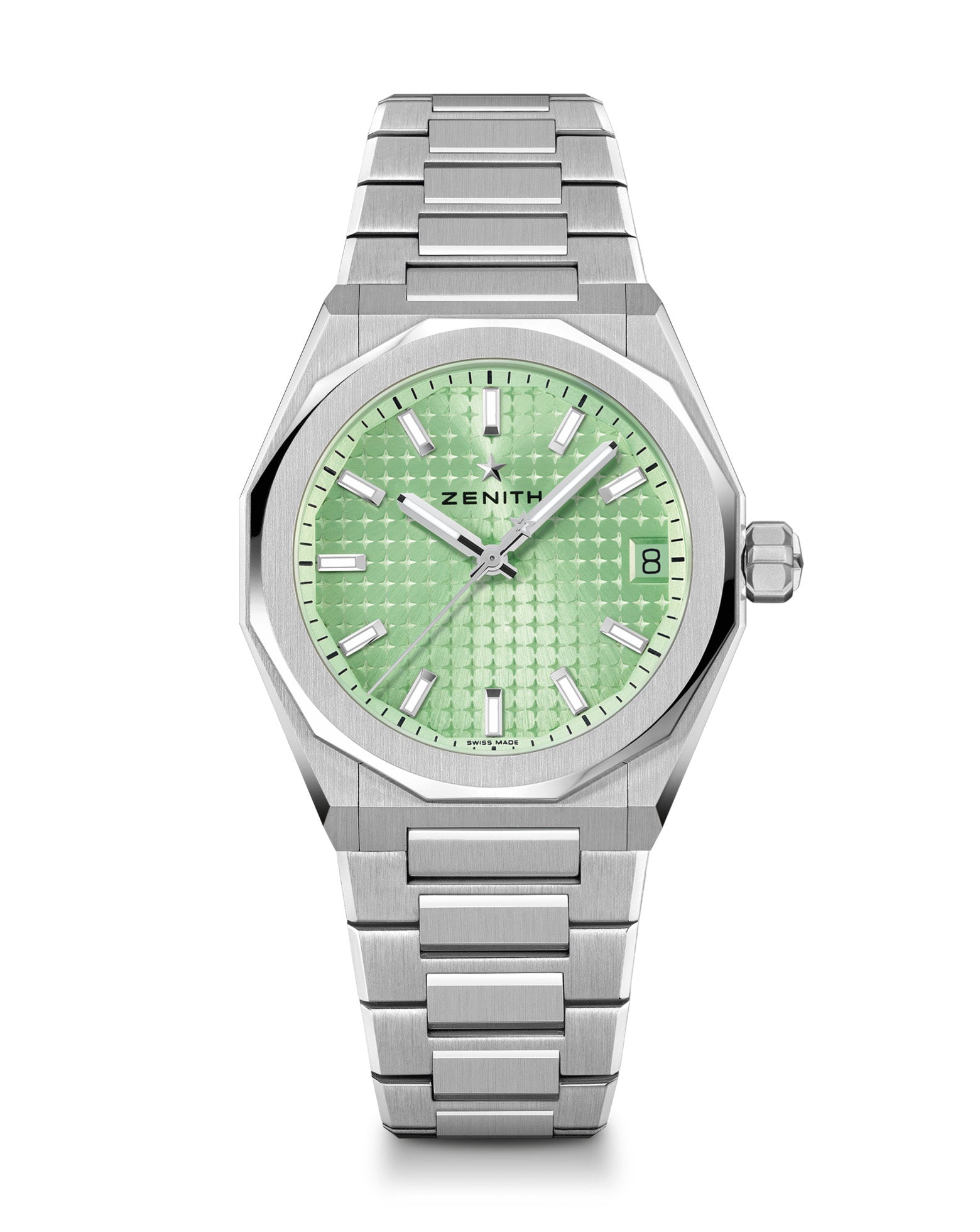 cortina ZENITH Defy Skyline 36mm Steel Case Light Green Dial Metal Bracelet