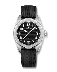 ZENITH Pilot Automatic 40mm, Steel Case, Black Dial, Black Rubber Strap