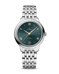 OMEGA De Ville Prestige Co‑Axial Master Chronometer 34mm, Steel Case, Green Dial, Steel Bracelet