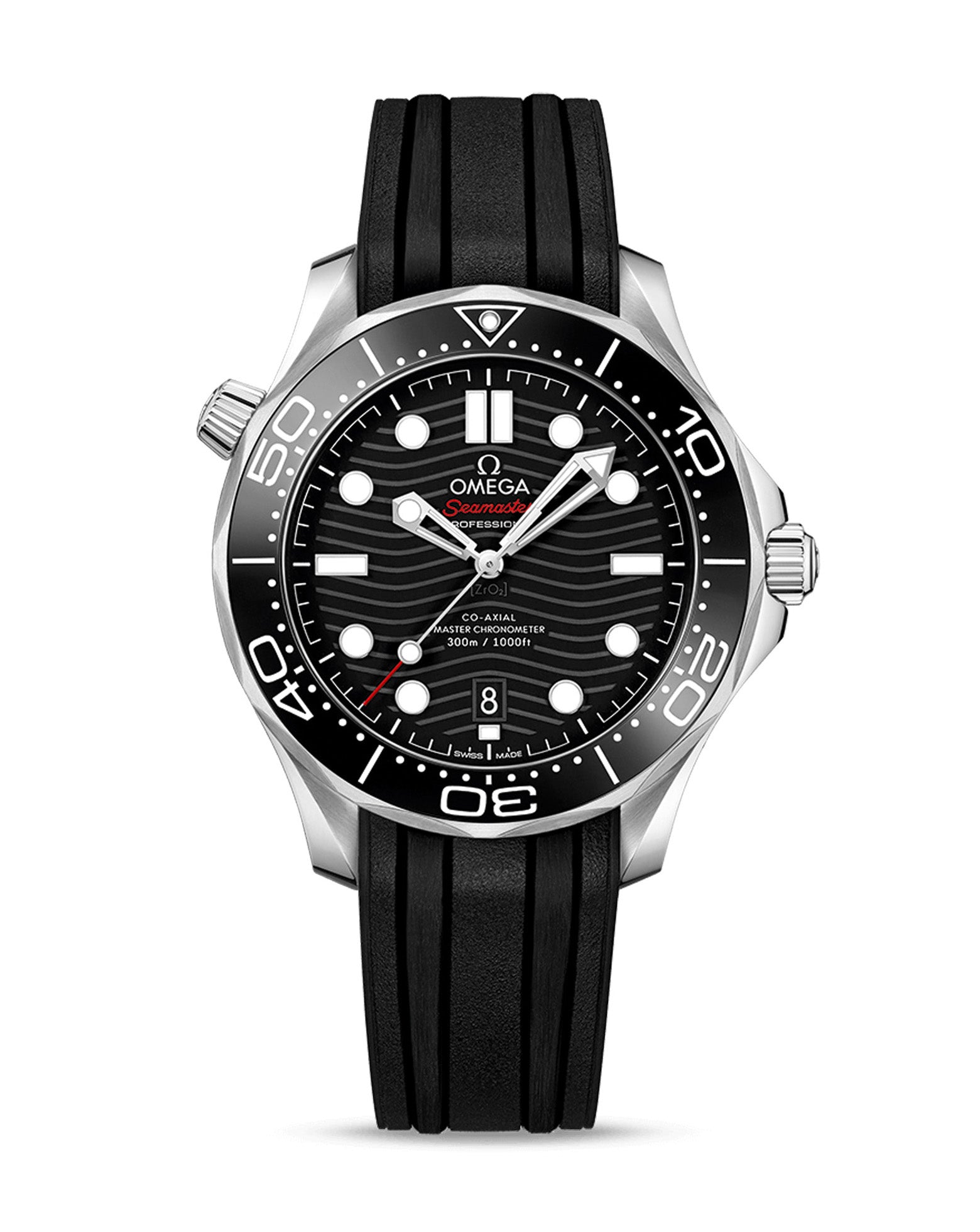 OMEGA Seamaster Diver 300M Co‑Axial Master Chronometer 42mm, Steel Case, Black Dial, Black Rubber Strap
