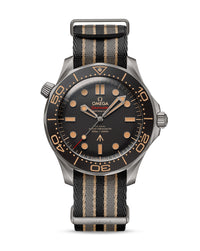 OMEGA Seamaster Diver 300M Co‑Axial Master Chronometer 007 Edition 42mm, Titanium Case, Brown Dial, NATO Strap