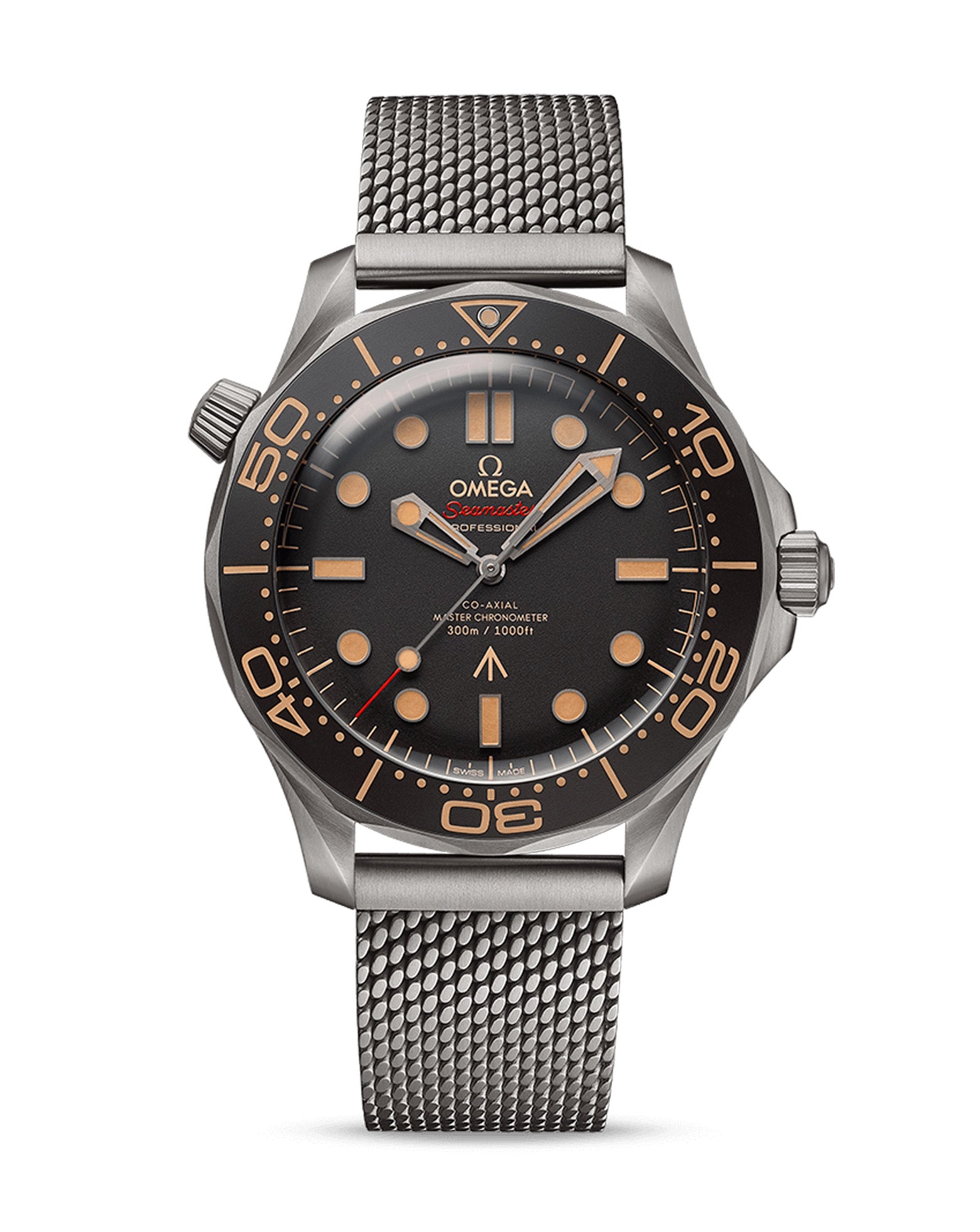 OMEGA Seamaster Diver 300M Co‑Axial Master Chronometer 007 Edition 42mm, Titanium Case, Brown Dial, Titanium Bracelet