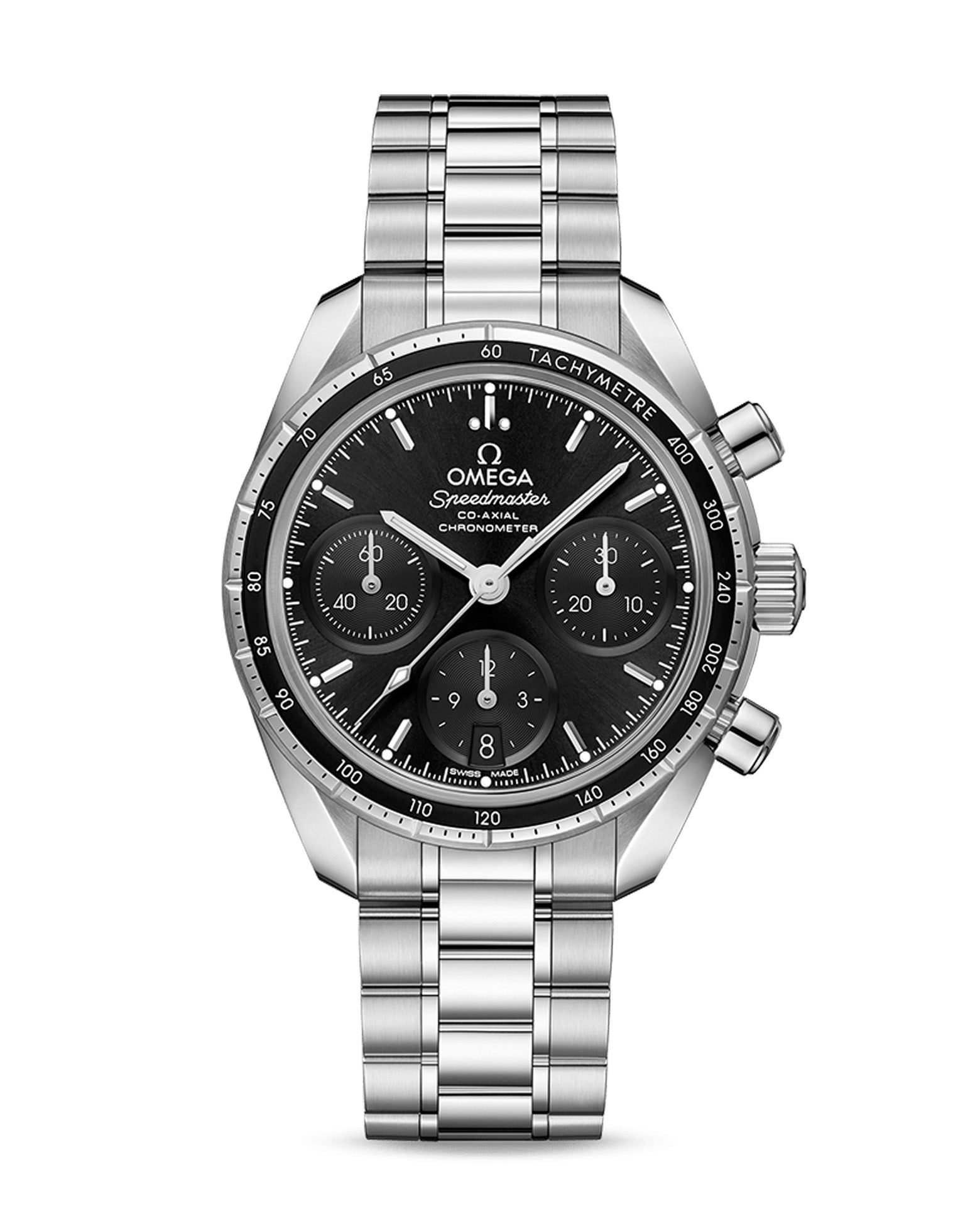 cortina OMEGA Speedmaster 38 Co-Axial 38mm Black Dial Steel Bracelet