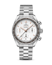 OMEGA Speedmaster 38 Co‑Axial Chronometer Chronograph 38mm, Steel Case, Silver Dial, Steel Bracelet